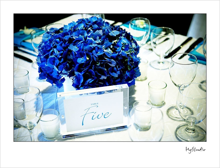 wedding decorations in blue